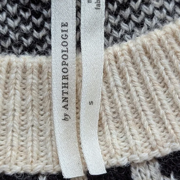 Anthropologie Floral Pop Embroidered Wool Blend Crewneck Sweater Sz S - Picture 7 of 13